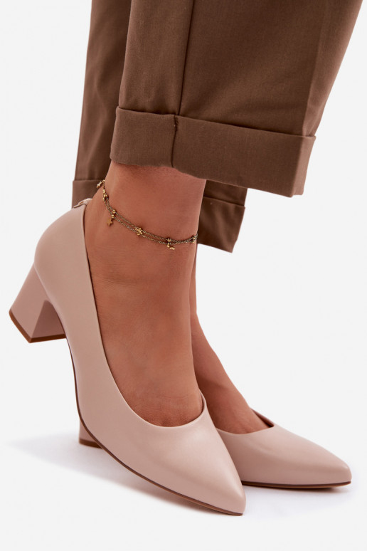 Topánky s podpätkami Sergio Leone PB413 KremoIny Ružová