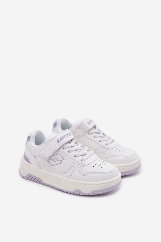 Tenisky model obuvi deti s lepiacimi spojkami LOTTO GROOVIN 2600130K biely-Fialová