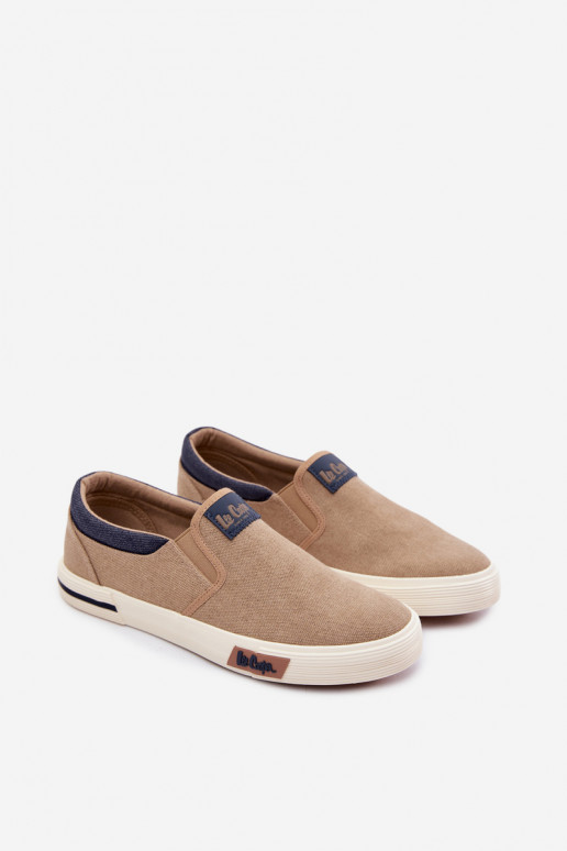 Tenisky Pánske topánky na voľný čas Slip On Lee Cooper LCIN-26-02-4089 béžová