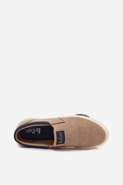 Tenisky Pánske topánky na voľný čas Slip On Lee Cooper LCIN-26-02-4089 béžová