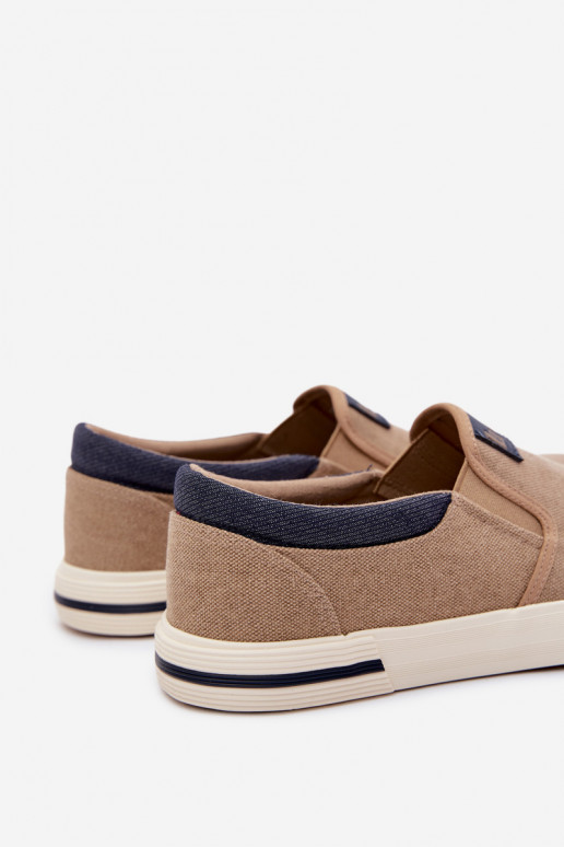 Tenisky Pánske topánky na voľný čas Slip On Lee Cooper LCIN-26-02-4089 béžová