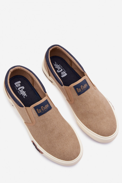 Tenisky Pánske topánky na voľný čas Slip On Lee Cooper LCIN-26-02-4089 béžová