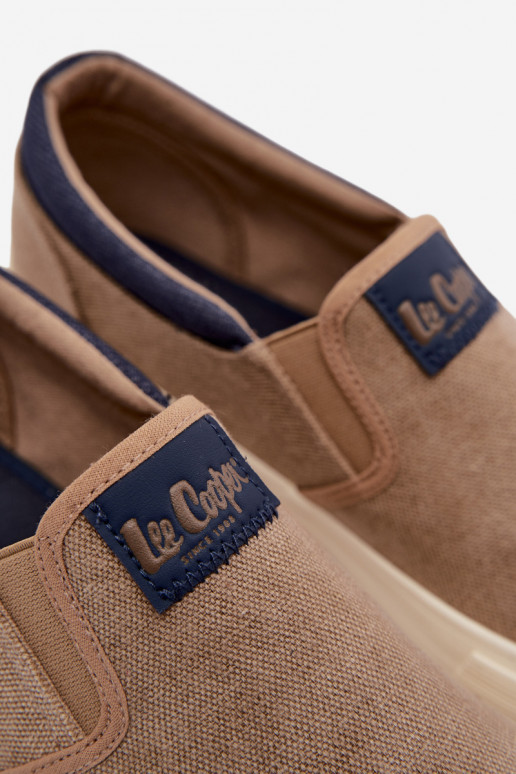 Tenisky Pánske topánky na voľný čas Slip On Lee Cooper LCIN-26-02-4089 béžová
