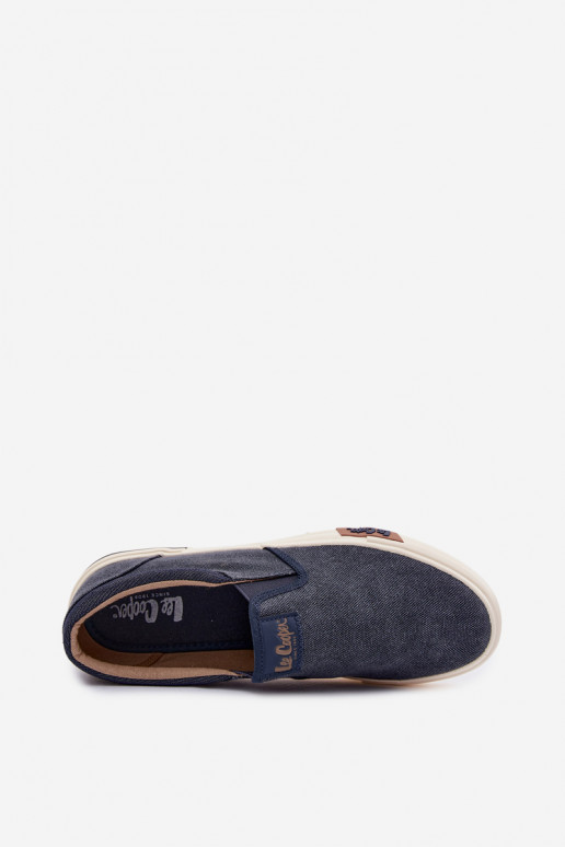 Tenisky Pánske topánky na voľný čas Slip On Lee Cooper LCIN-26-02-4088 tmavomodrá