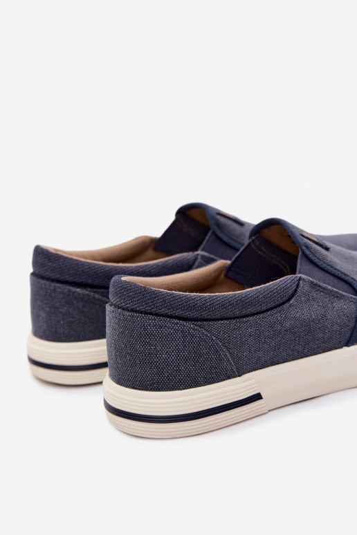 Tenisky Pánske topánky na voľný čas Slip On Lee Cooper LCIN-26-02-4088 tmavomodrá