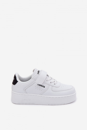 Detské športové topánky LEVI'S NEIN UNION BOLD VUNB0001S s lepivými zapínaniami v bielej farbe 2