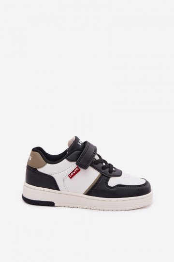 Detské športové topánky LEVI'S KICK SE VIRV0152S s lepivými zapínaniami v bielo-čiernej farbe 2
