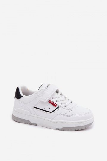Detské športové topánky LEVI'S JOHN SE VJOH0012S s lepivými zapínaniami v bielej farbe