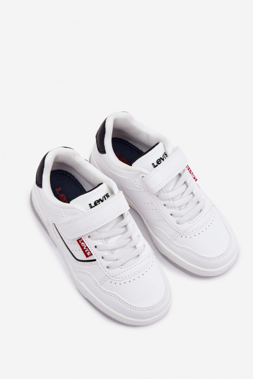 Tenisky model obuvi deti s lepiacimi spojkami LEVI'S JOHN SE VJOH0012S biela farba