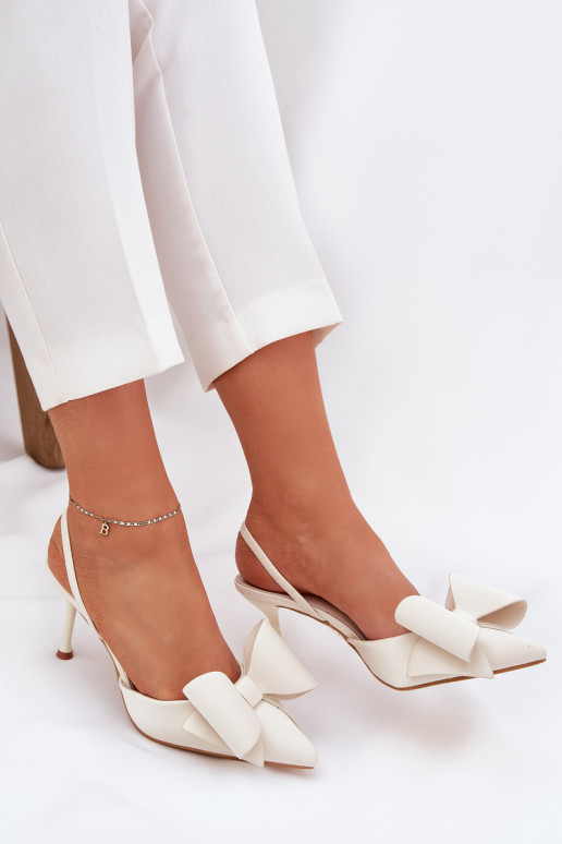 štekleOdkrytymi Piętami I Kokardką slonovina Eklevia