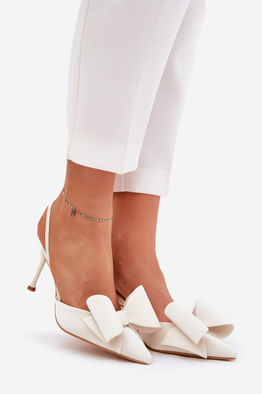 štekleOdkrytymi Piętami I Kokardką slonovina Eklevia