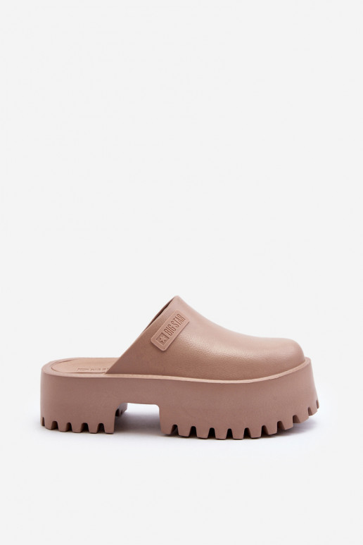 Papuče s módnou masívnou podrážkou Big Star NN274016 béžová