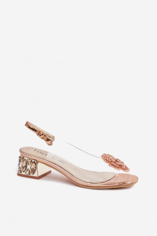 sandále Perregimi Zapnuté Klocku so svietiacimi otvormi I s kvetmiem Vinceza 70122 Szampańskie