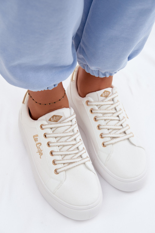 Bežná obuv s platformou Lee Cooper LCIN-26-44-4478 biela farba