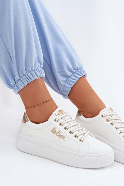 Bežná obuv s platformou Lee Cooper LCIN-26-44-4478 biela farba