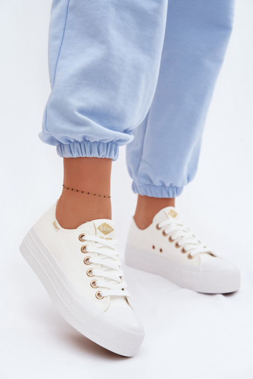 Bežná obuv s platformou Lee Cooper LCIN-26-31-4369 biela farba
