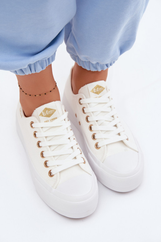 Bežná obuv s platformou Lee Cooper LCIN-26-31-4369 biela farba