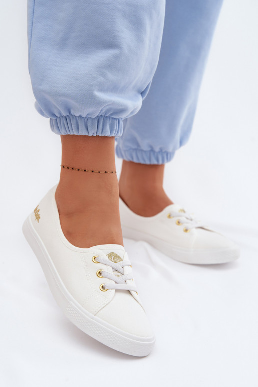 Tenisky Bežná obuv Lee Cooper LCIN-26-02-4043 biely-zlatej farby