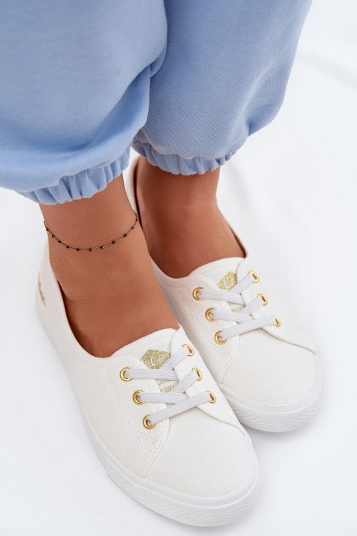 Tenisky Bežná obuv Lee Cooper LCIN-26-02-4043 biely-zlatej farby