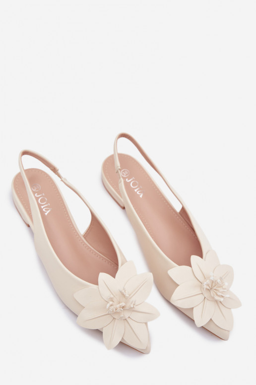 Dámske sandále so širokými podpätkamiDekoracyjnym Kvet slonovina Telivette