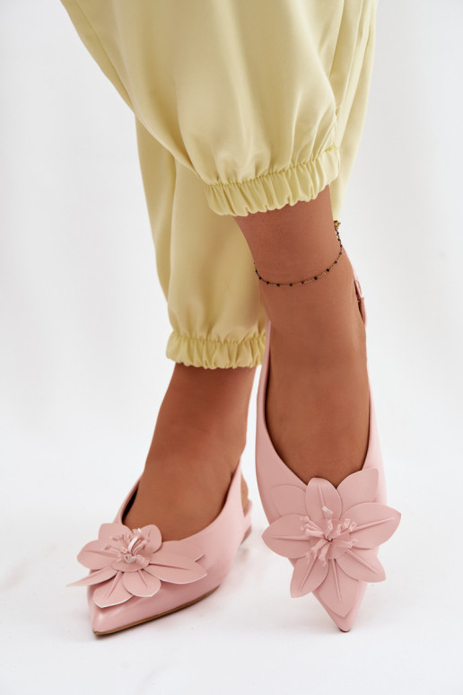 Dámske sandále so širokými podpätkamiDekoracyjnym Kvet Ružová Telivette