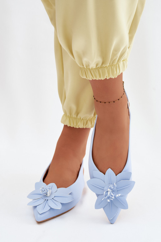 Dámske sandále so širokými podpätkamiDekoracyjnym Kvet Modrá Telivette