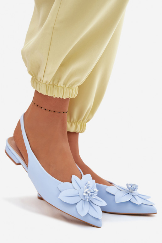 Dámske sandále so širokými podpätkamiDekoracyjnym Kvet Modrá Telivette