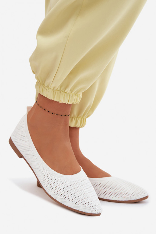 Sieťovina Látkové balerínky Dámske biela farba Sarina