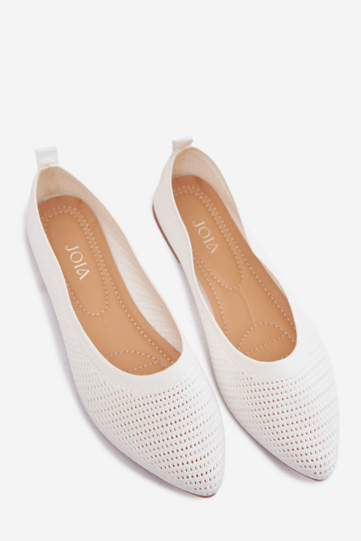 Sieťovina Látkové balerínky Dámske biela farba Sarina