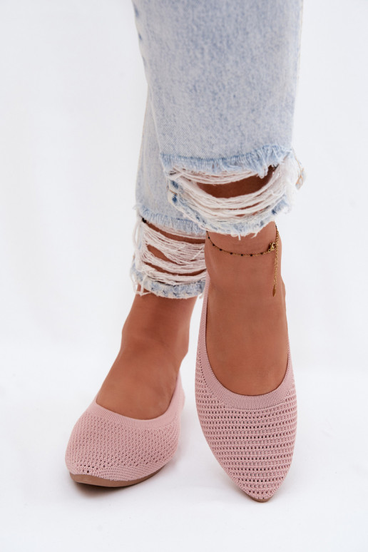 Sieťovina Látkové balerínky Dámske Ružová Sarina