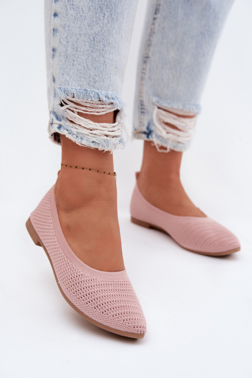 Sieťovina Látkové balerínky Dámske Ružová Sarina