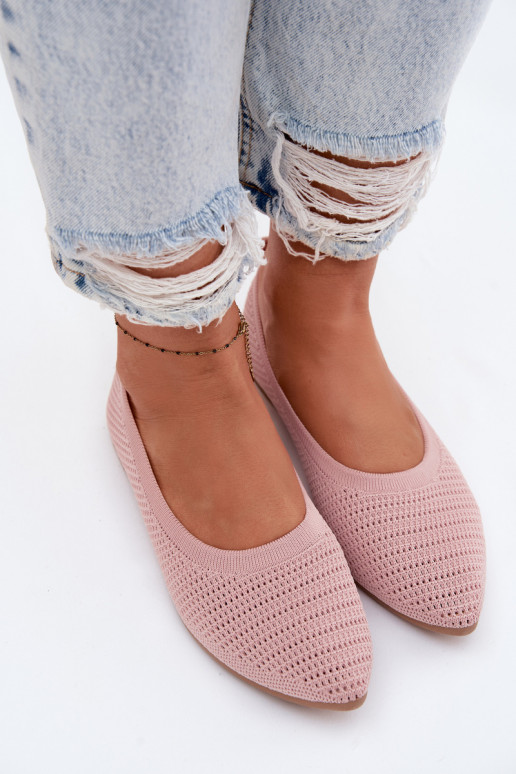 Sieťovina Látkové balerínky Dámske Ružová Sarina
