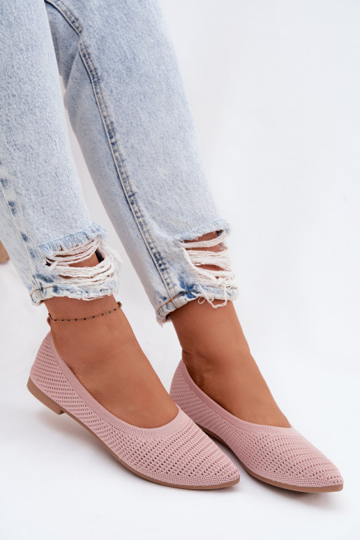 Sieťovina Látkové balerínky Dámske Ružová Sarina