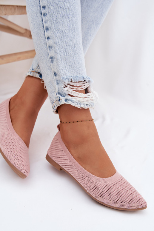 Sieťovina Látkové balerínky Dámske Ružová Sarina