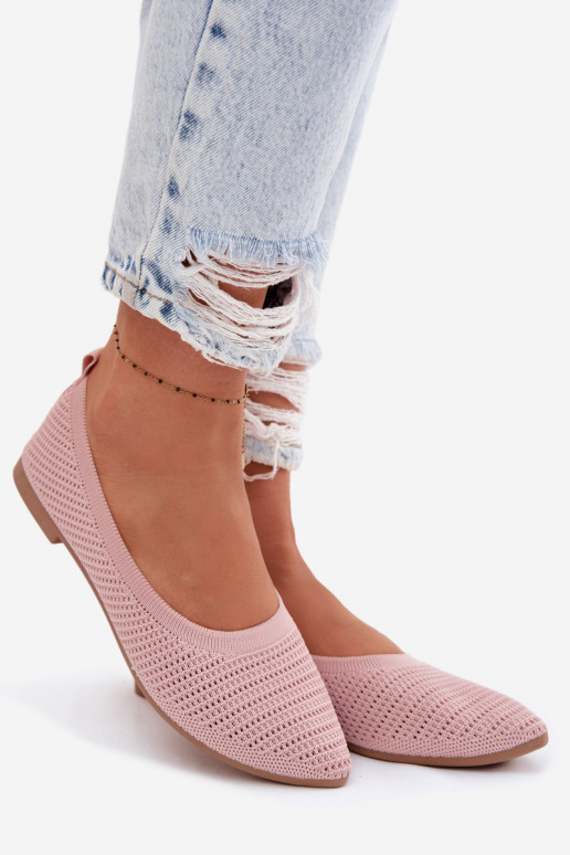 Sieťovina Látkové balerínky Dámske Ružová Sarina