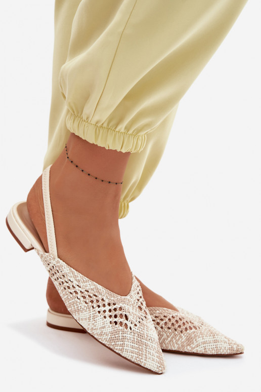 vzorované sandále Dámske so širokými podpätkami béžová Lelrene