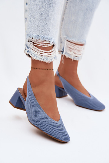 Dámske modré sandále s podpätkami Tai turircelle