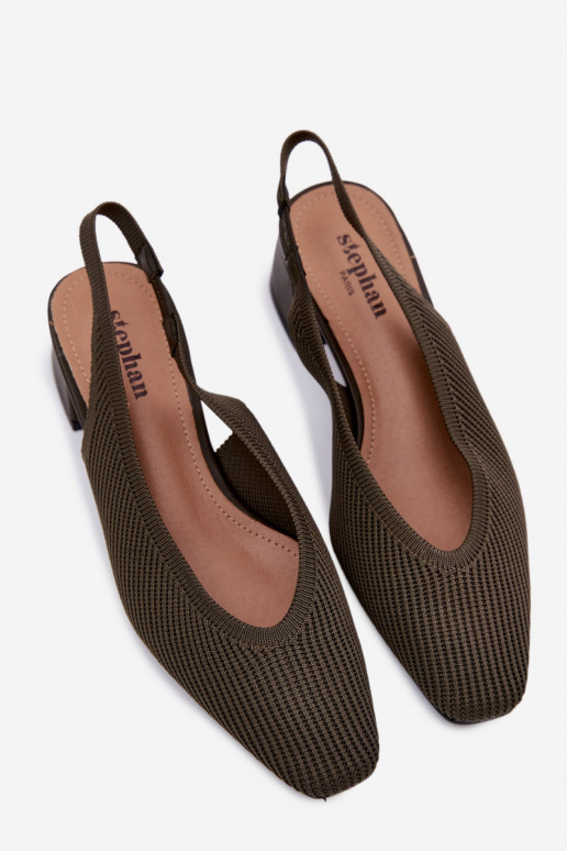 materiál Dámske sandále s podpätkami khaki farby Márcelle