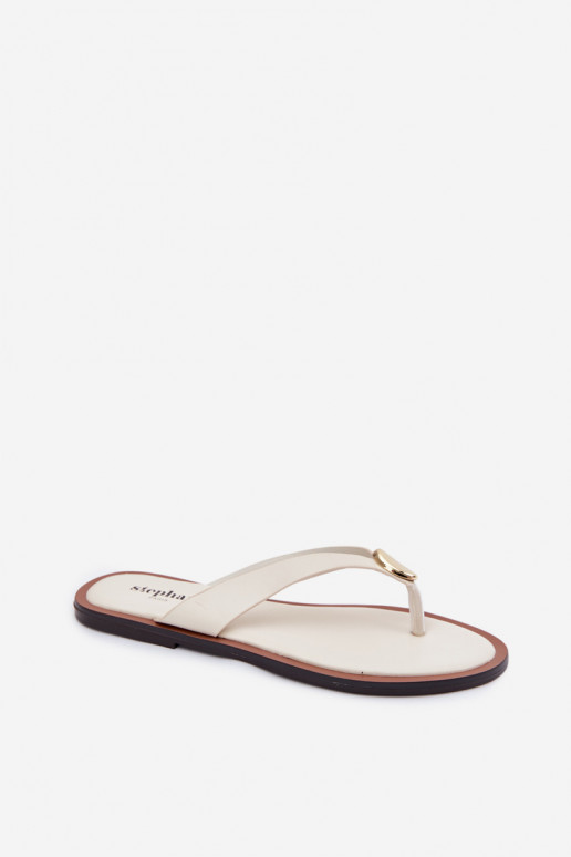 rovná sa Papuče Plážové šľapky Dámske Ze zlatej farbym Detalem slonovina Tella