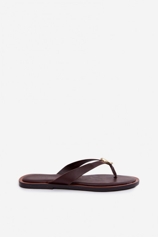 rovná sa Papuče Plážové šľapky Dámske Ze zlatej farbym Detalem CzekoladoIne Tella