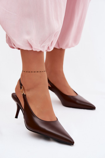 Dámske sandáleImitacji Skóry s tenkými podpätkami CzekoladoIne Jelissey 2