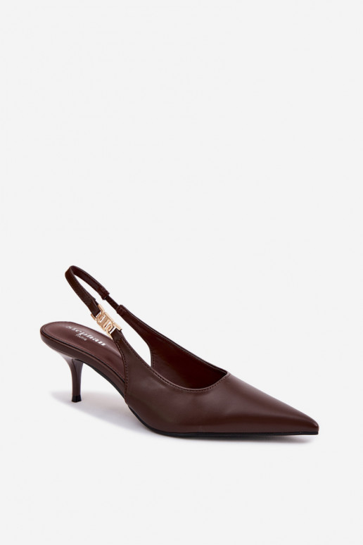 Dámske sandáleImitacji Skóry s tenkými podpätkami CzekoladoIne Jelissey