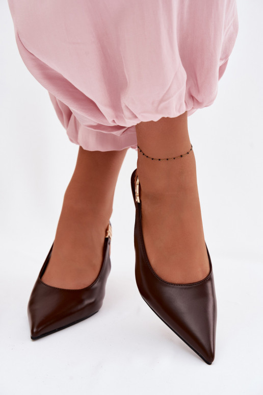 Dámske sandáleImitacji Skóry s tenkými podpätkami CzekoladoIne Jelissey