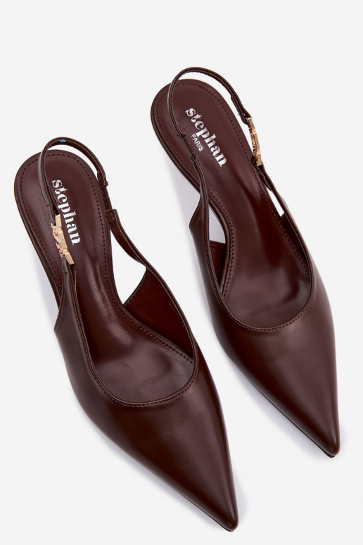 Dámske sandáleImitacji Skóry s tenkými podpätkami CzekoladoIne Jelissey