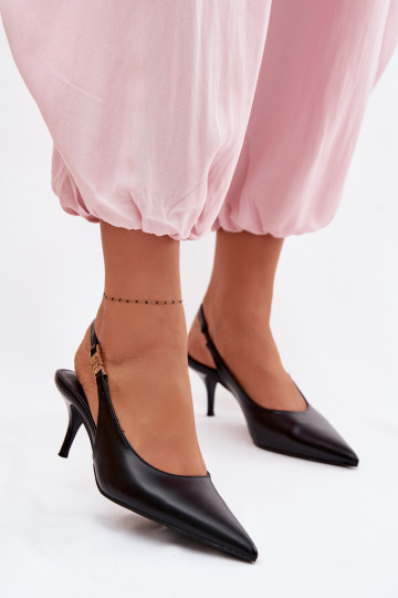 Dámske sandáleImitacji Skóry s tenkými podpätkami čierna Jelissey