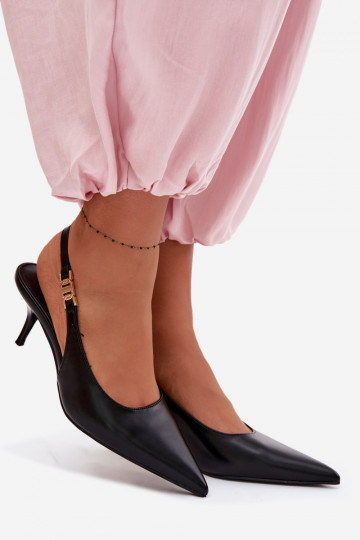 Dámske sandáleImitacji Skóry s tenkými podpätkami čierna Jelissey 2