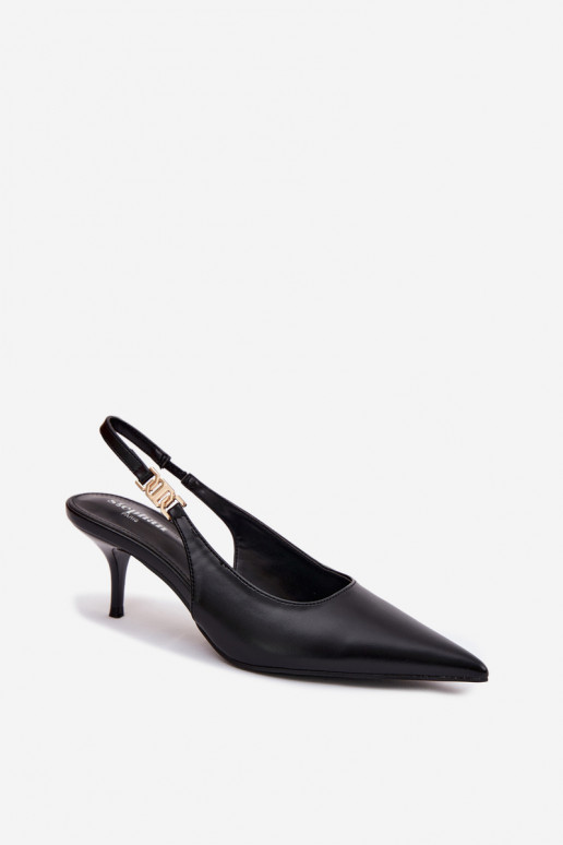 Dámske sandáleImitacji Skóry s tenkými podpätkami čierna Jelissey