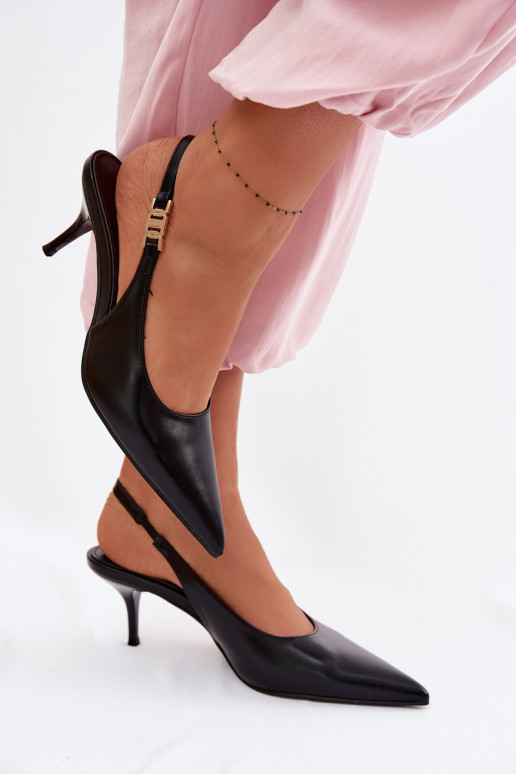 Dámske sandáleImitacji Skóry s tenkými podpätkami čierna Jelissey