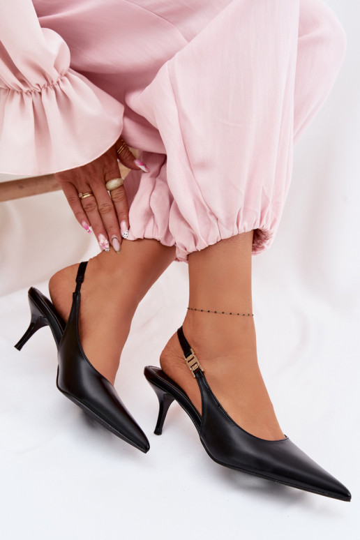 Dámske sandáleImitacji Skóry s tenkými podpätkami čierna Jelissey