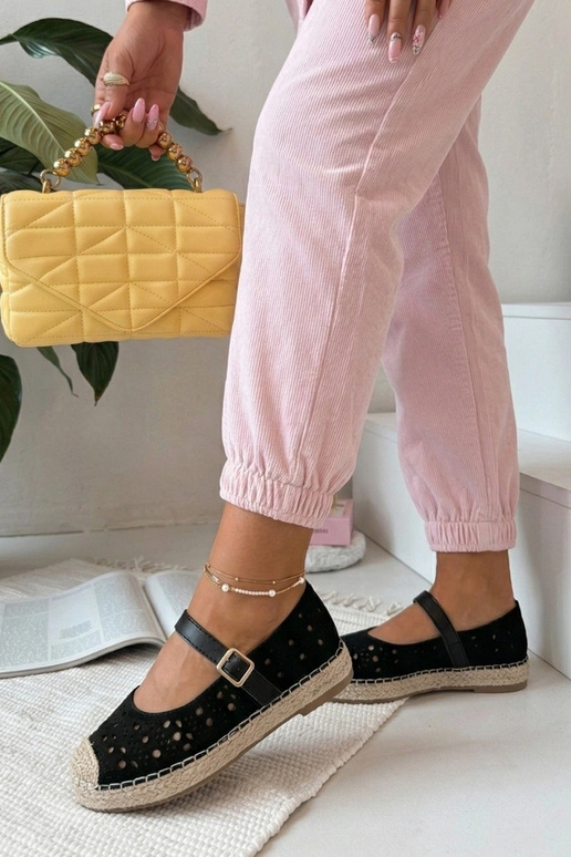 Čierne perforované espadrilky na...